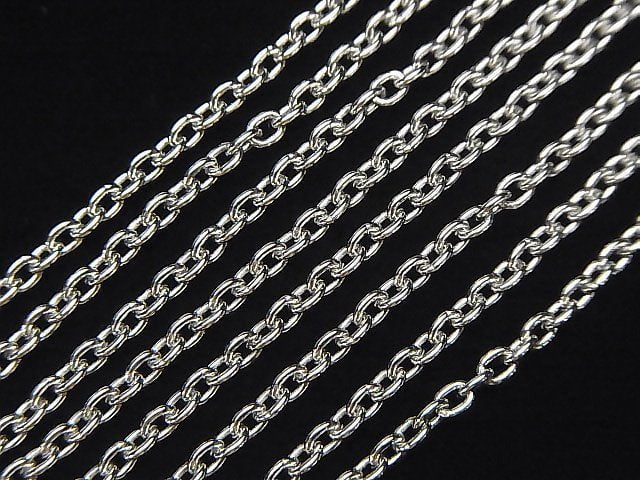 Silver925 Cable Chain 2.3mm Rhodium Plated 10cm