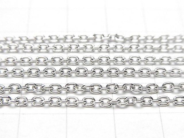 Silver925 Cable Chain 2.3mm Rhodium Plated 10cm