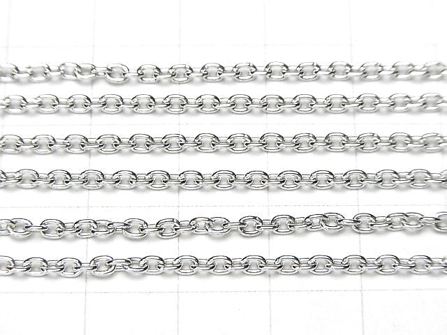 Silver925 Cable Chain 2.3mm Rhodium Plated 10cm