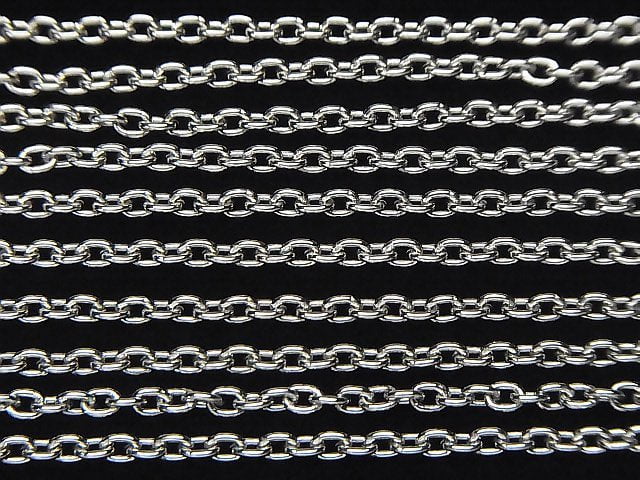 Silver925 Cable Chain 2.3mm Rhodium Plated 10cm