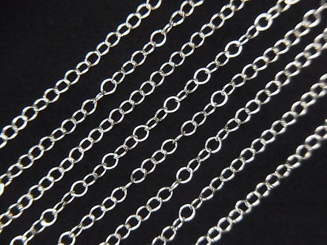 Silver925 Long Cable Chain 1.8mm Rhodium Plated 10cm