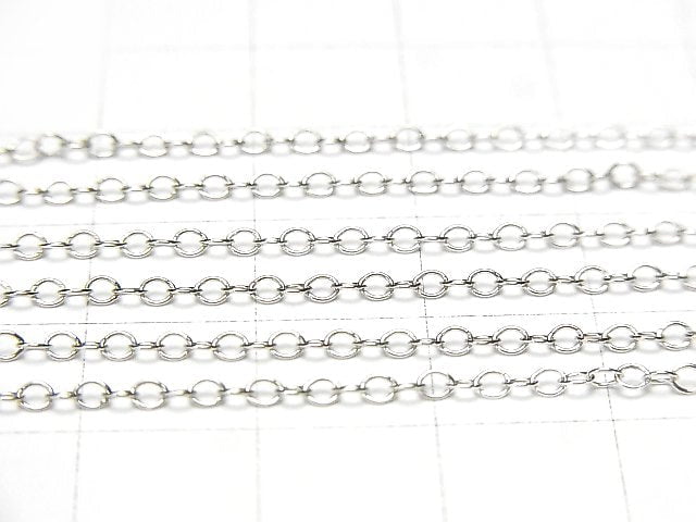 Silver925 Long Cable Chain 1.8mm Rhodium Plated 10cm