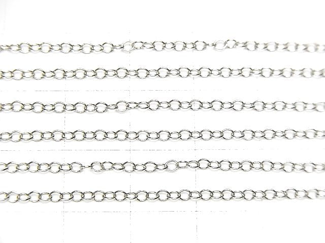 Silver925 Long Cable Chain 1.8mm Rhodium Plated 10cm