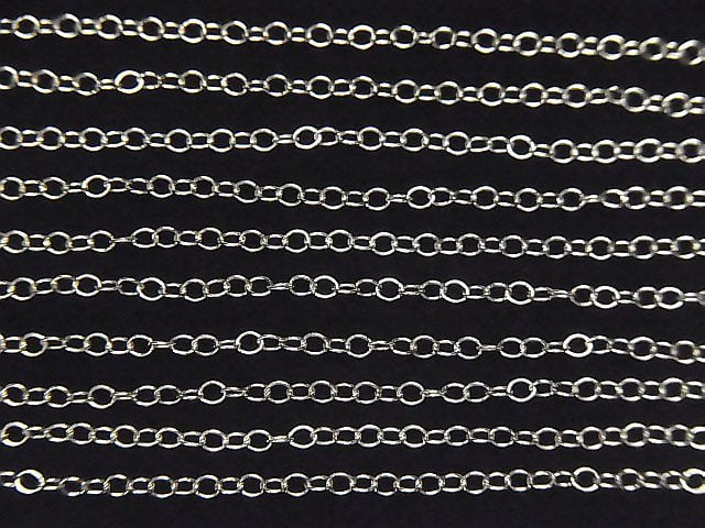 Silver925 Long Cable Chain 1.8mm Rhodium Plated 10cm