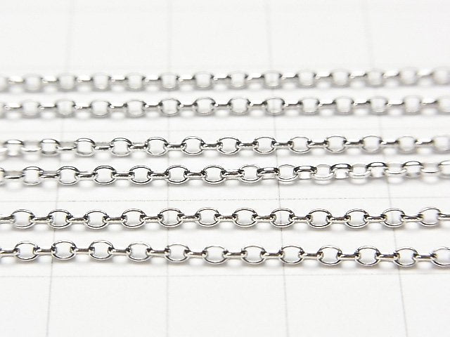 Silver925 Rolo Chain 2.0mm Rhodium Plated 10cm