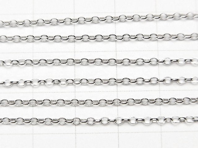 Silver925 Rolo Chain 2.0mm Rhodium Plated 10cm