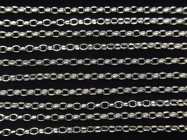 Silver925 Rolo Chain 2.0mm Rhodium Plated 10cm