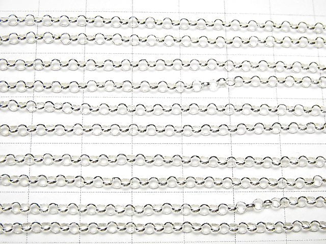 Silver925 Rolo Chain 2.5mm Pure Silver Finish 10cm