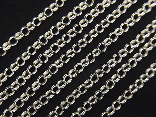 Silver925 Rolo Chain 2.5mm Rhodium Plated 10cm