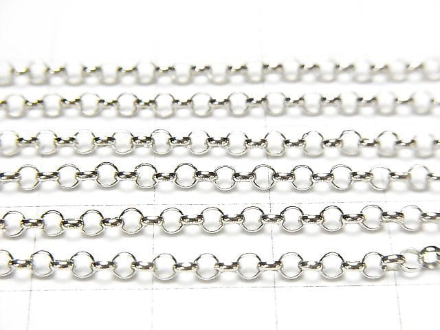 Silver925 Rolo Chain 2.5mm Rhodium Plated 10cm