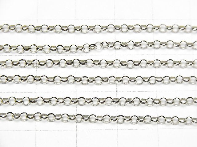 Silver925 Rolo Chain 2.5mm Rhodium Plated 10cm