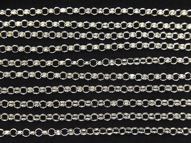 Silver925 Rolo Chain 2.5mm Rhodium Plated 10cm