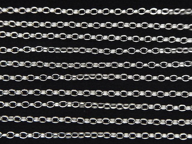 Silver925 Long Rolo Chain 1.8mm Rhodium Plated 10cm