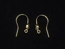 14KGF Earwire with Natural Stone (White Topaz) 19x12mm 1pair