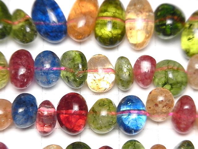 [Video] Multi-color Crystal Nugget 1strand beads (aprx.15inch/37cm)