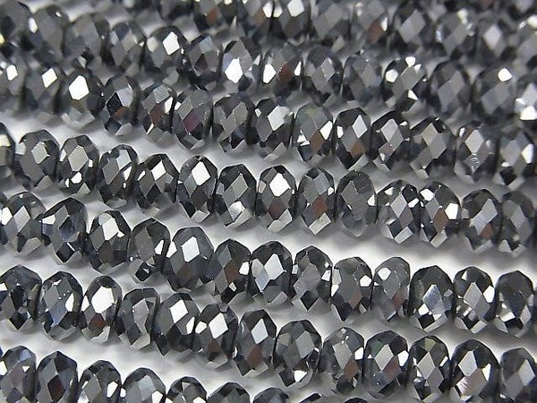 [Video]Terahertz Faceted Button Rondelle 6x6x3mm half or 1strand beads (aprx.15inch/38cm)