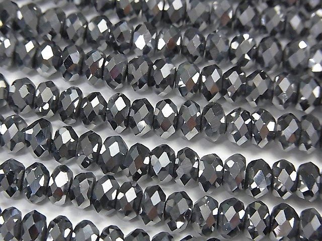 [Video]Terahertz Faceted Button Rondelle 6x6x3mm half or 1strand beads (aprx.15inch/38cm)