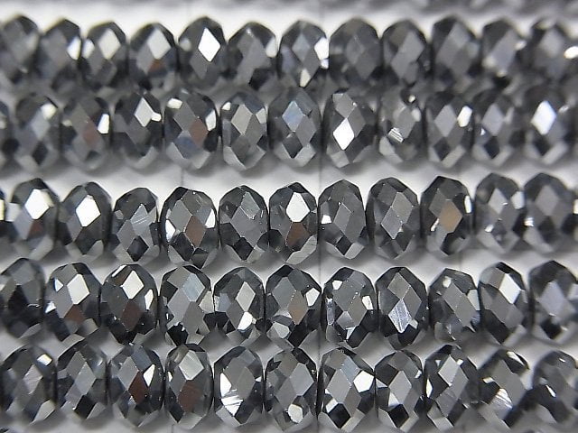 [Video]Terahertz Faceted Button Rondelle 6x6x3mm half or 1strand beads (aprx.15inch/38cm)