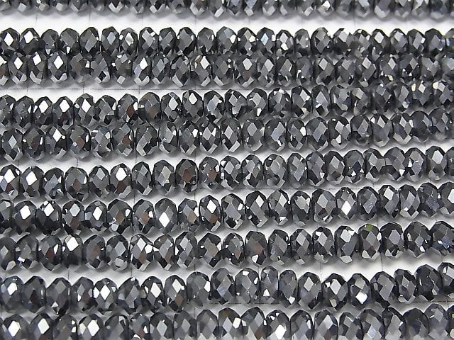 [Video]Terahertz Faceted Button Rondelle 6x6x3mm half or 1strand beads (aprx.15inch/38cm)
