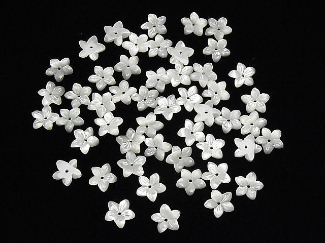 [Video]Mother of Pearl MOP AAA White Flower 6-20mm Center Hole 4pcs