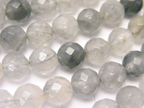 1strand $8.79! Gray Quartz AA 64 Faceted Round 8 mm 1strand beads (aprx.15 inch / 37 cm)