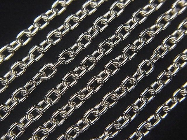 Silver925  Cable Chain  2.8mm Rhodium Plated  [18cm][38cm][40cm][45cm][50cm] 1pc