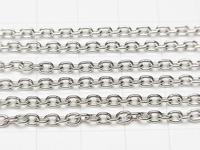 Silver925  Cable Chain  2.8mm Rhodium Plated  [18cm][38cm][40cm][45cm][50cm] 1pc