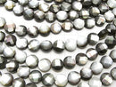 [Video] Black Shell (Black-lip Oyster) AAA Faceted Coin 8x8x4mm half or 1strand beads (aprx.15inch/37cm)