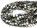 [Video] Black Shell (Black-lip Oyster) AAA Faceted Coin 8x8x4mm half or 1strand beads (aprx.15inch/37cm)
