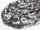 [Video] Black Shell (Black-lip Oyster) AAA Faceted Coin 10x10x4mm Half or 1-Strand Beads (approx. 15 inches/38 cm)