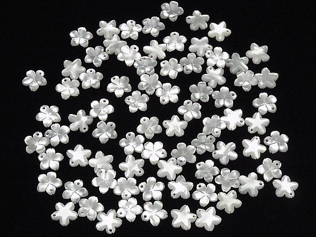 [Video] High quality White Shell AAA Flower [6 mm] [8 mm] [10 mm] [12 mm] [14 mm] 3 pcs!