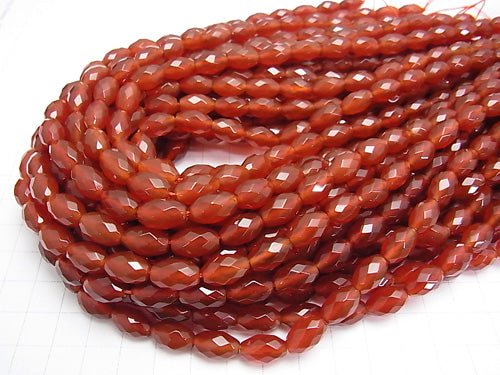 1strand $6.79! Red Agate Faceted Rice 12x8x8mm 1strand beads (aprx.14inch / 35cm)