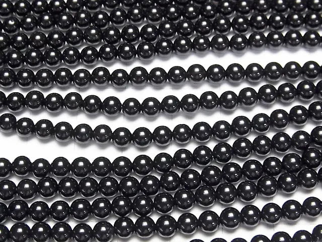 [Video] Russia Morion Crystal Quartz AAA Round 4mm half or 1strand beads (aprx.15inch/38cm)