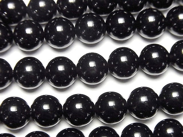 Black Crystal (Morion), Round Gemstone Beads