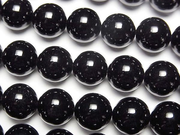 Black Crystal (Morion), Round Gemstone Beads