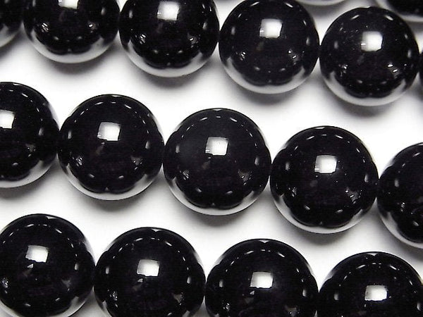 Black Crystal (Morion), Round Gemstone Beads