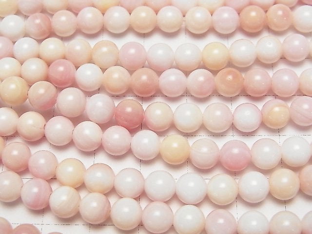 [Video] Queen Conch Shell AAA Round 6mm half or 1strand beads (aprx.15inch/38cm)