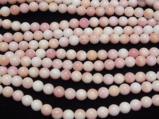 [Video] Queen Conch Shell AAA Round 6mm half or 1strand beads (aprx.15inch/38cm)