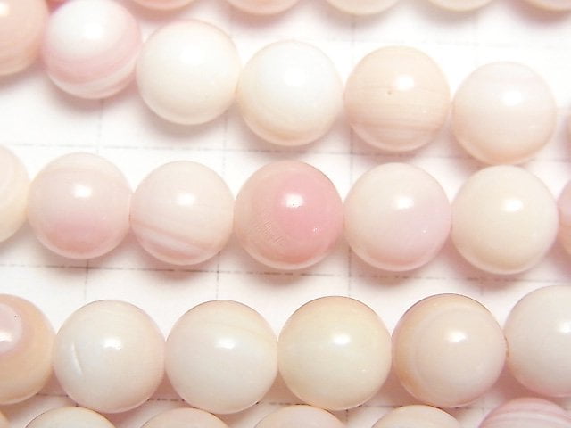 [Video] Queen Conch Shell AAA Round 8mm half or 1strand beads (aprx.15inch/37cm)