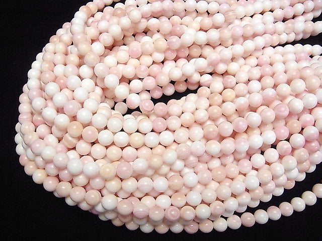 [Video] Queen Conch Shell AAA Round 8mm half or 1strand beads (aprx.15inch/37cm)