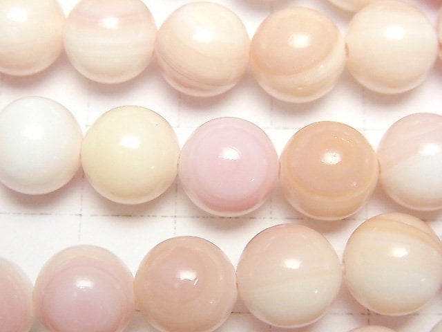 [Video] Queen Conch Shell AAA- Round 10mm half or 1strand beads (aprx.15inch/38cm)