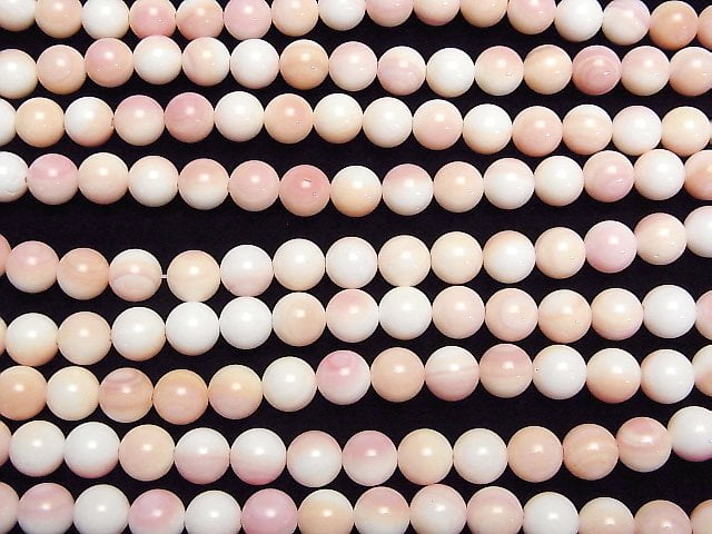 [Video] Queen Conch Shell AAA- Round 10mm half or 1strand beads (aprx.15inch/38cm)