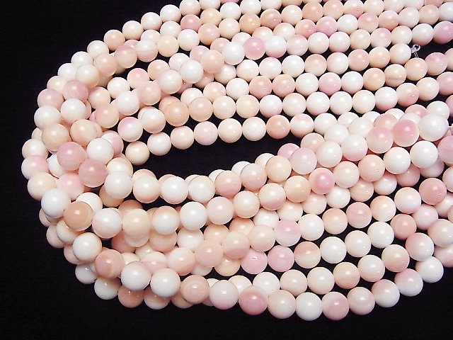 [Video] Queen Conch Shell AAA- Round 10mm half or 1strand beads (aprx.15inch/38cm)