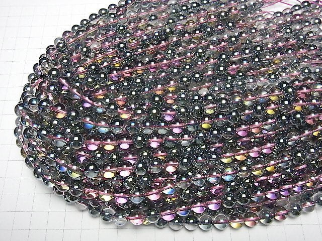 [Video] Multicolor Flash Crystal Round 8mm half or 1strand beads (aprx.15inch/38cm)