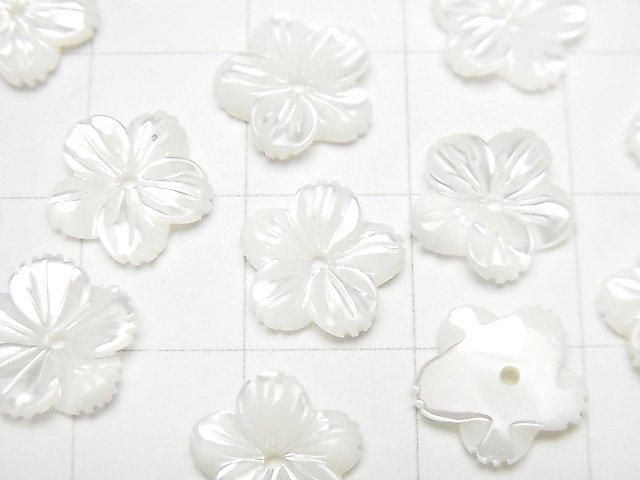 [Video] High-Quality White Shell (Silver-lip Oyster) AAA Flower (5pcs) [6mm][8mm][10mm][15mm] Center Hole 4pcs