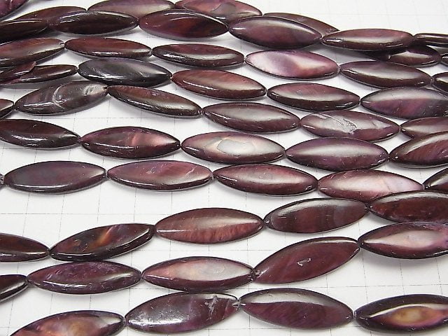 1strand $4.79! Wine Red Color Shell Marquise 30 x 10 x 4 mm 1strand beads (aprx. 14 inch / 34 cm)