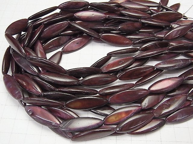 1strand $4.79! Wine Red Color Shell Marquise 30 x 10 x 4 mm 1strand beads (aprx. 14 inch / 34 cm)