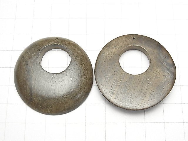 2 pcs $2.79! Gray wood Coin (donut) 40 x 40 x 6 mm 2 pcs