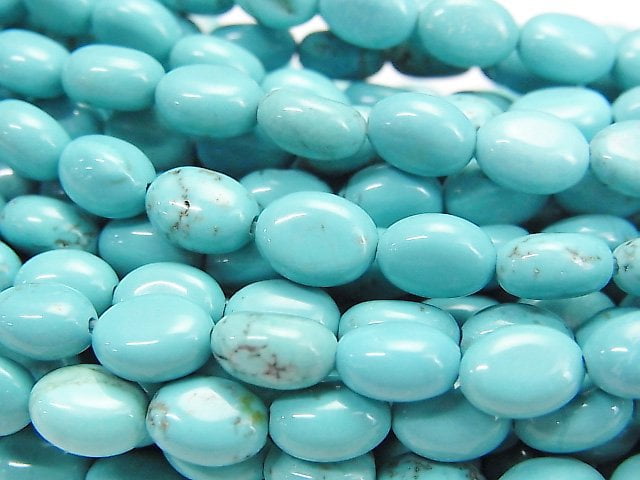 Magnesite Turquoise, Oval Gemstone Beads