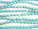 [Video] Magnesite Turquoise Oval 8x6x3mm 1strand beads (aprx.15inch / 37cm)